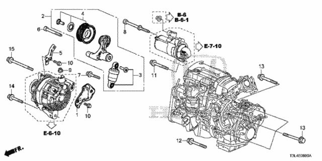 Шкив натяжителя ремня генератора Honda (31189-5A2-A02) б/у