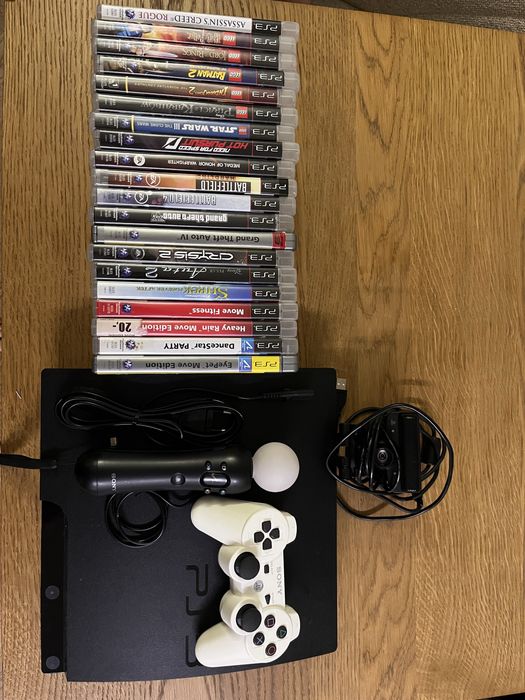 Playstation 3 slim 320gb + move + 20 gier!