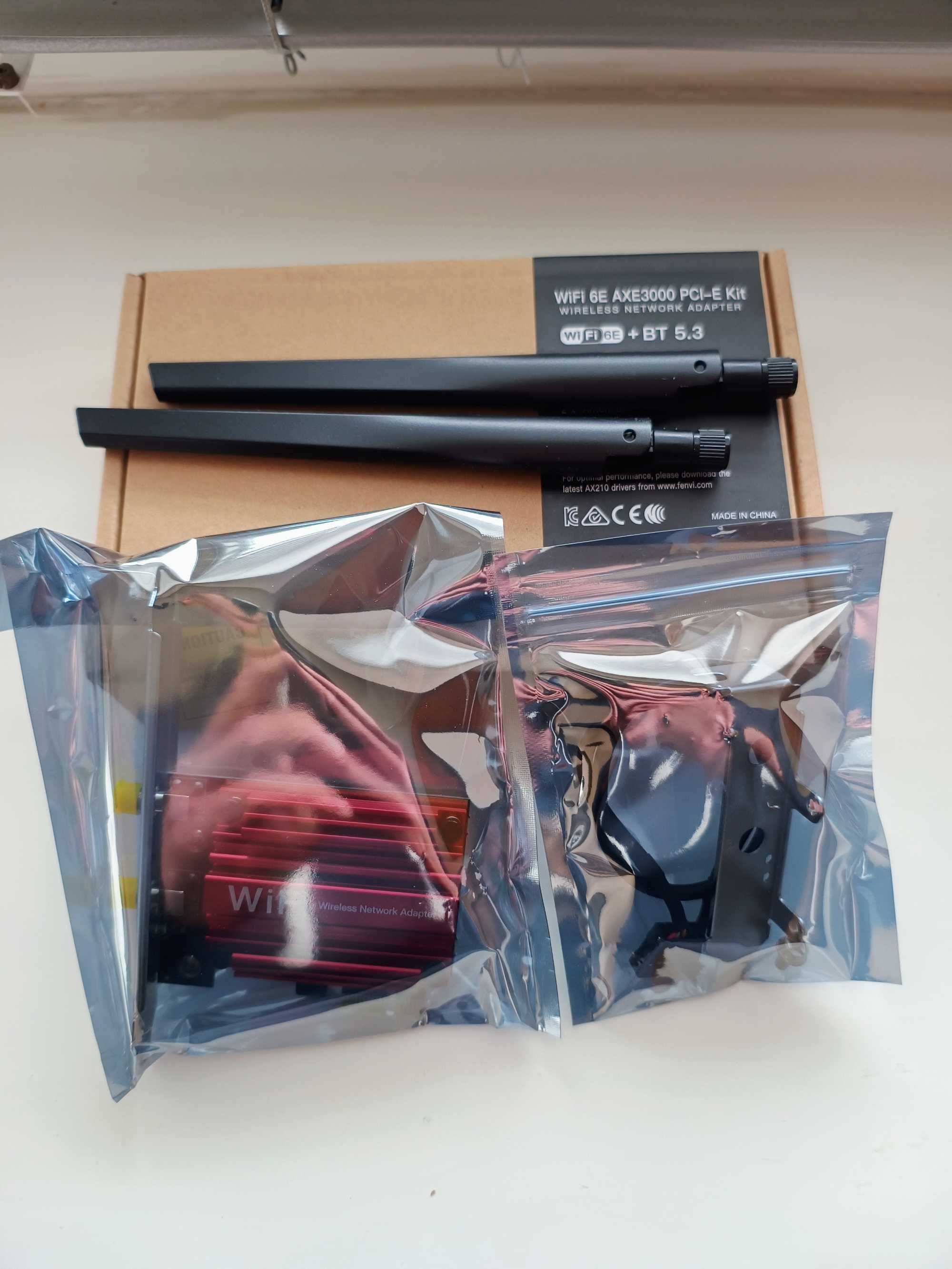 Pci-e wi-fi 6e адаптер pce-axe3000 intel ax210 с bluetooth 5.3