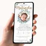 Zaproszenia na Chrzest Roczek – eleganckie e-zaproszenia na telefon