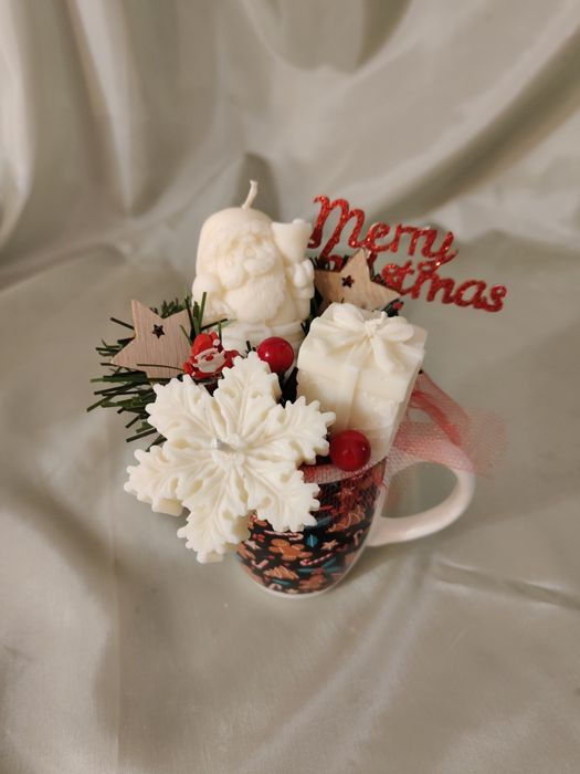 Boxy kubki ze świecami z wosku palmowego sojowego