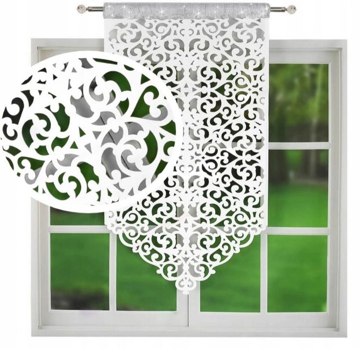 Firanka panel ażurowy z cyrkoniami Glamour panel filcowy  piękny dekor