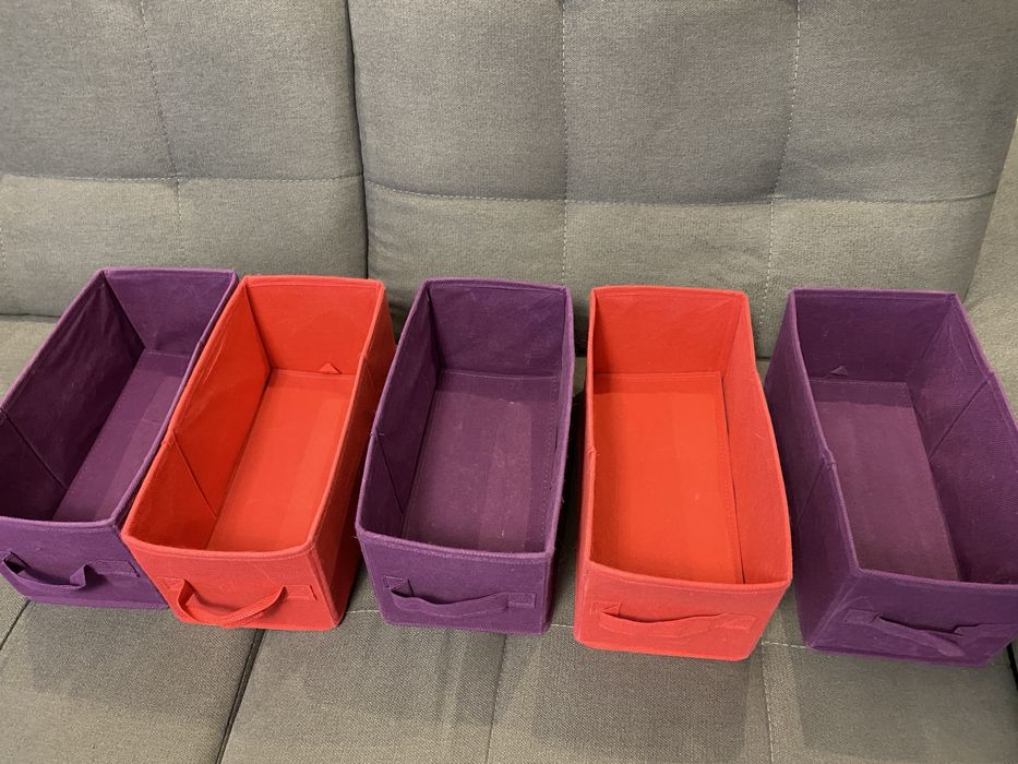 Kosze pudelka do segregacji zabawek materiałowe