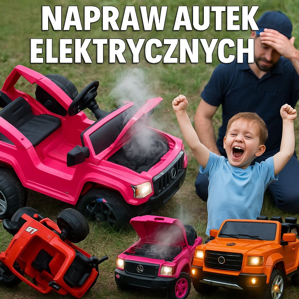 Naprawa elektrycznych autek do jeżdżenia dla dzieci.