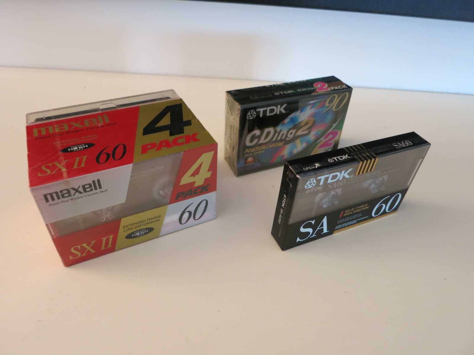 Cassetes Maxell SX II 60 + TDK CDing 90 + TDK SA 60
