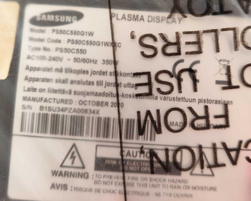 TV plasma SAMSUNG 50'' (para consertar ou peças)