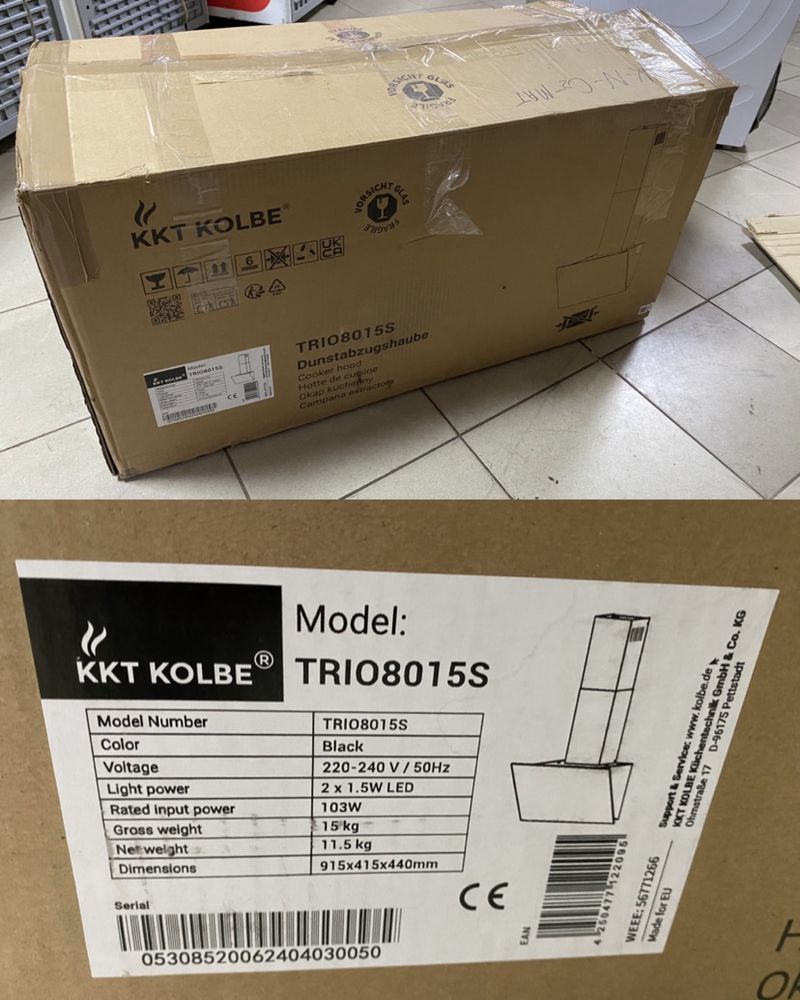 Новая настенная вытяжка KKT KOLBE TRIO8015S/80 см