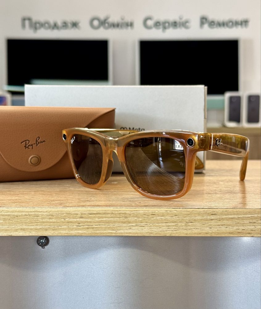 Ray-Ban Meta Wayfarer Shiny Caramel | Polarized Brown