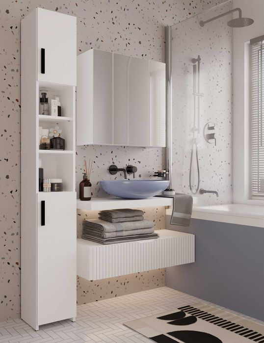 Szafka Łazienkowa POLA 3L Wisząca Z 3 Lustrami Nad Umywalkę BIAŁA