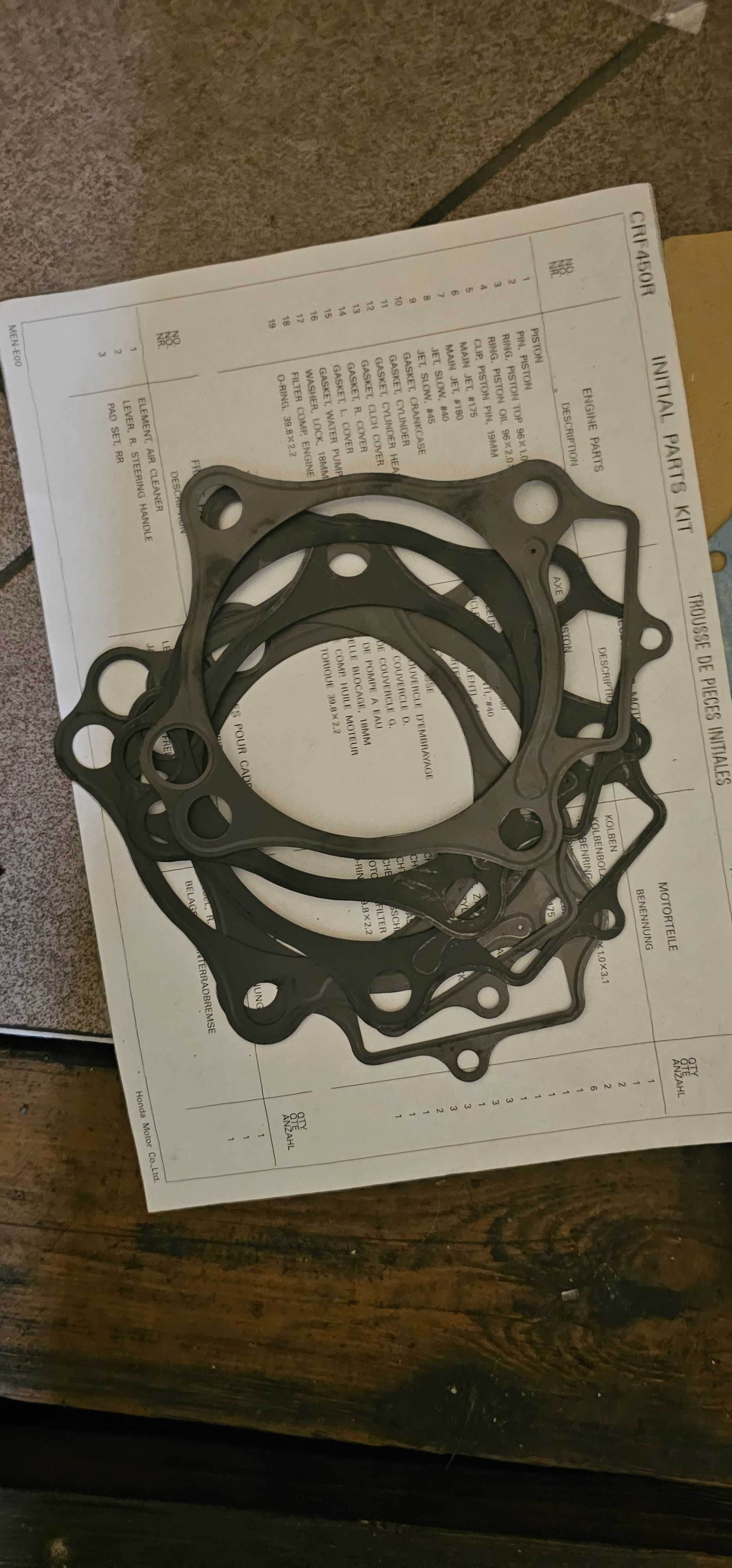 Honda CRF 450R 02-09 Uszczelki OEM Oryginalne duży zestaw OKAZJA