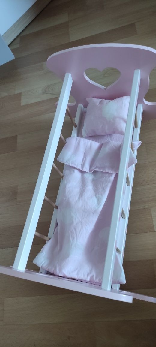 Kołyska dla lalki drewniana. JAK NOWA
