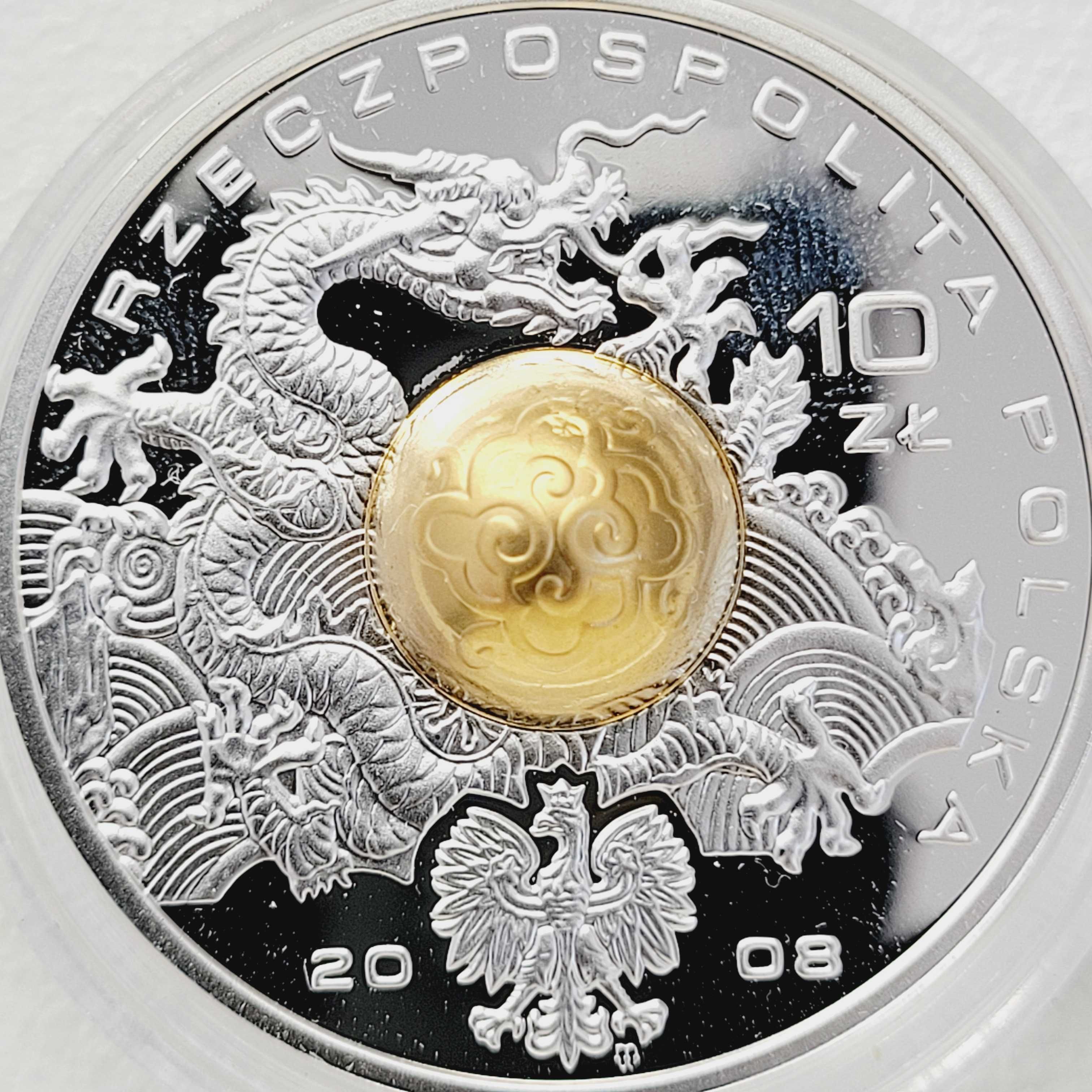 Moneta 10zł Pekin 2008r  Ag 925