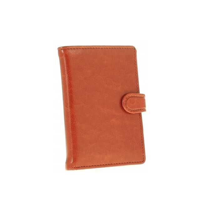 Etui na dokumenty skórzana okładka na karty karmelowa