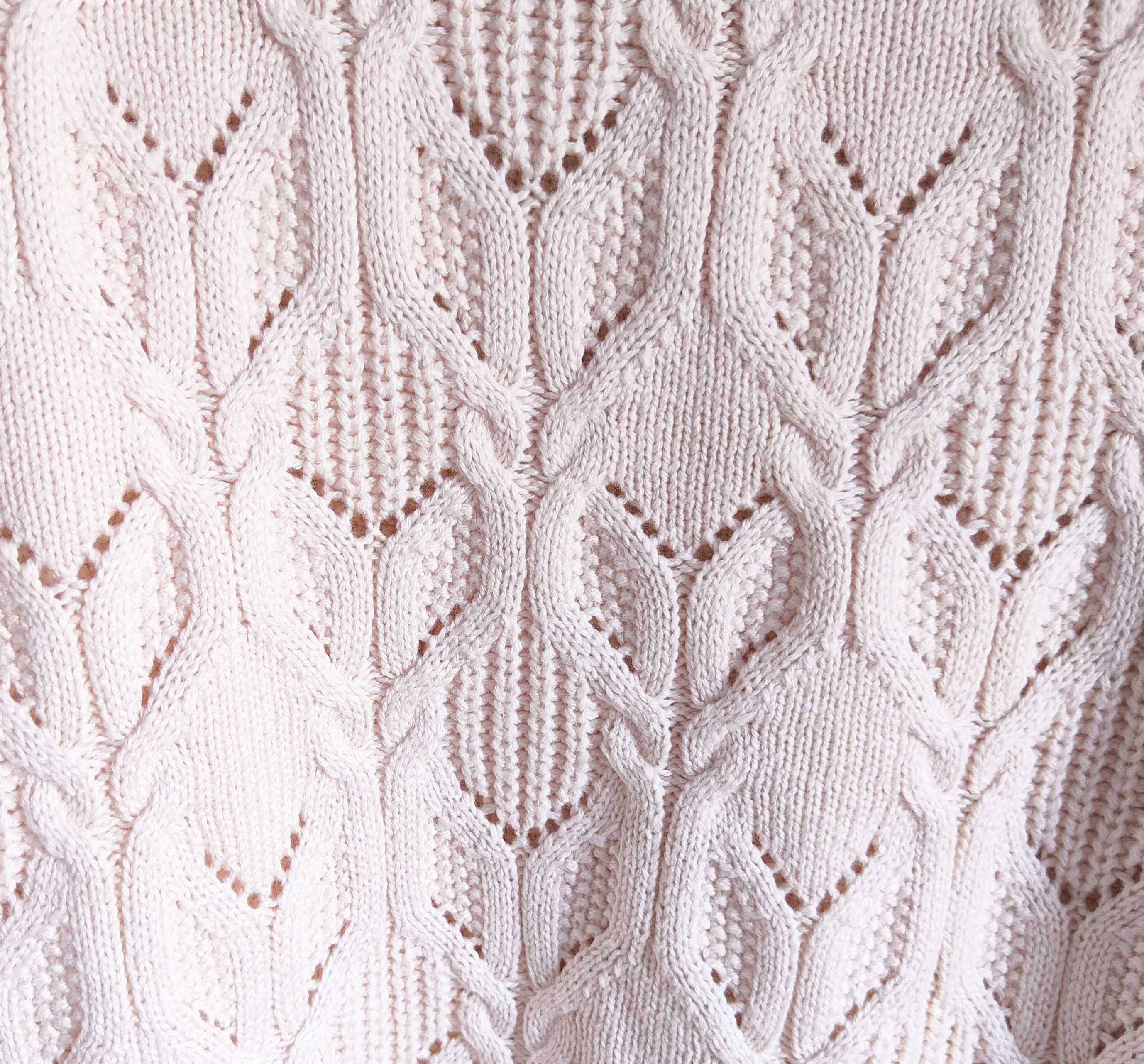 Nowy sweter Reserved pudrowy róż L 40 różowy gruby splot