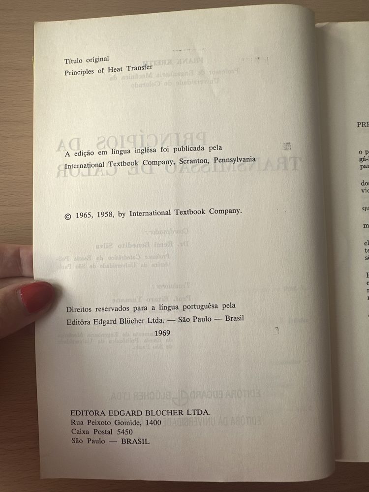 Livro “Princípios da Transmissão de Calor” de Frank Kreith