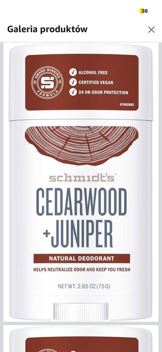 Schmidts Naturalny dezodorant w sztyfcie  cedr i jałowiec - 75 g