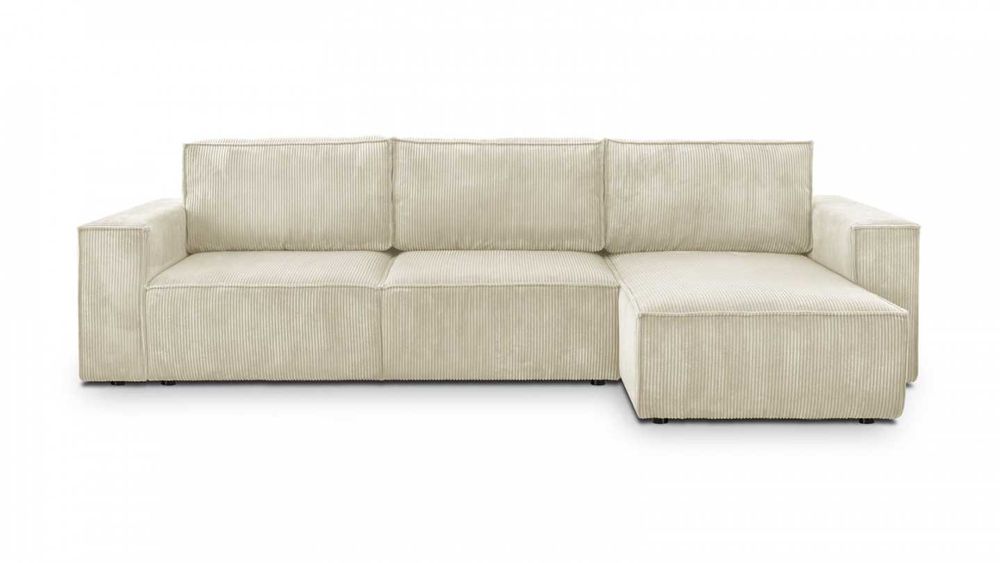 NOWY narożnik rozkładany BEŻOWY SZTRUKS od ręki wyprzedaż magazynu