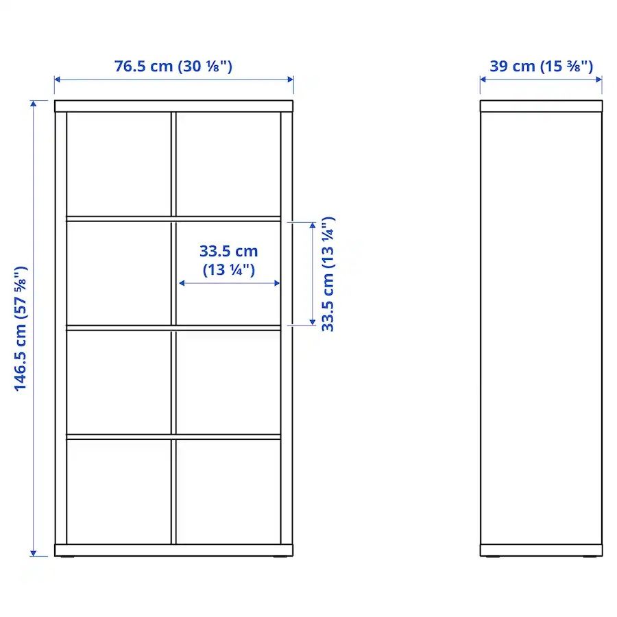 Regał Kallax 2x4 Ikea na książki biały połysk