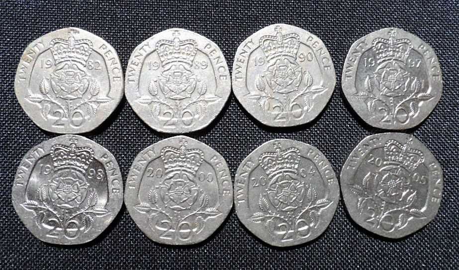 Moedas de coleção Twenty Pence.