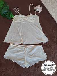 Piżama damska kremowa dwuczęściowa na ramiączkach krótka Triumph 36/S