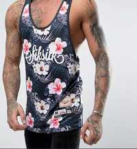 Tshirt Siksilk flower tank top koszulka męska M nowa okazja