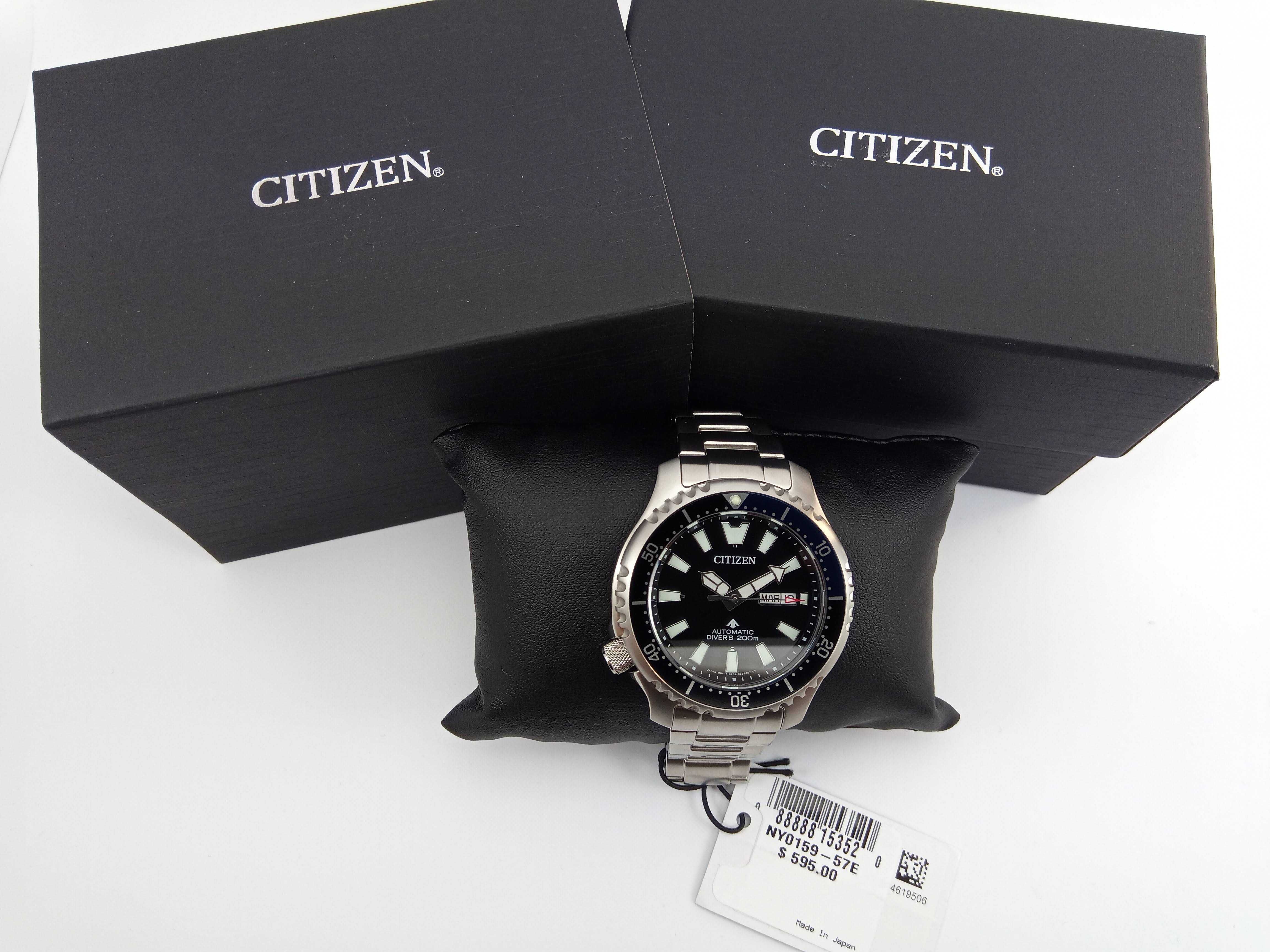 Японские мужские часы 200м дайверы Citizen NY0159-57E Механика, сапфир