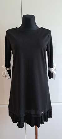 Fashion sukienka tunika czarna plisy 38 40