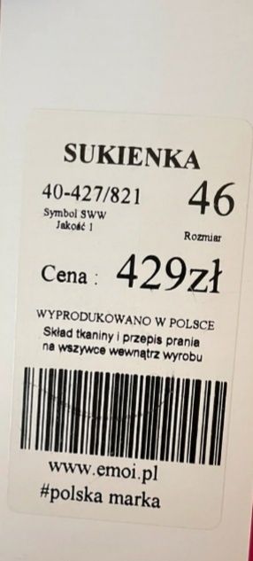 Emoi sukienka 44 46 polski producent wesele komunia