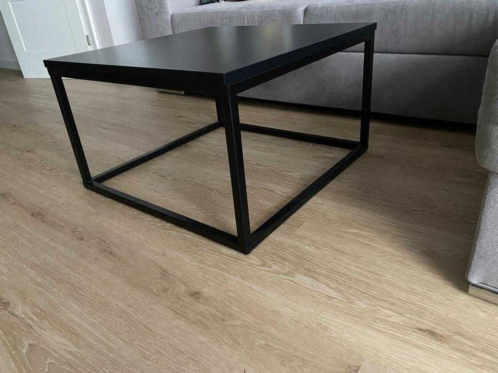 Stolik kawowy ława metalowy czarny 60x60 loft