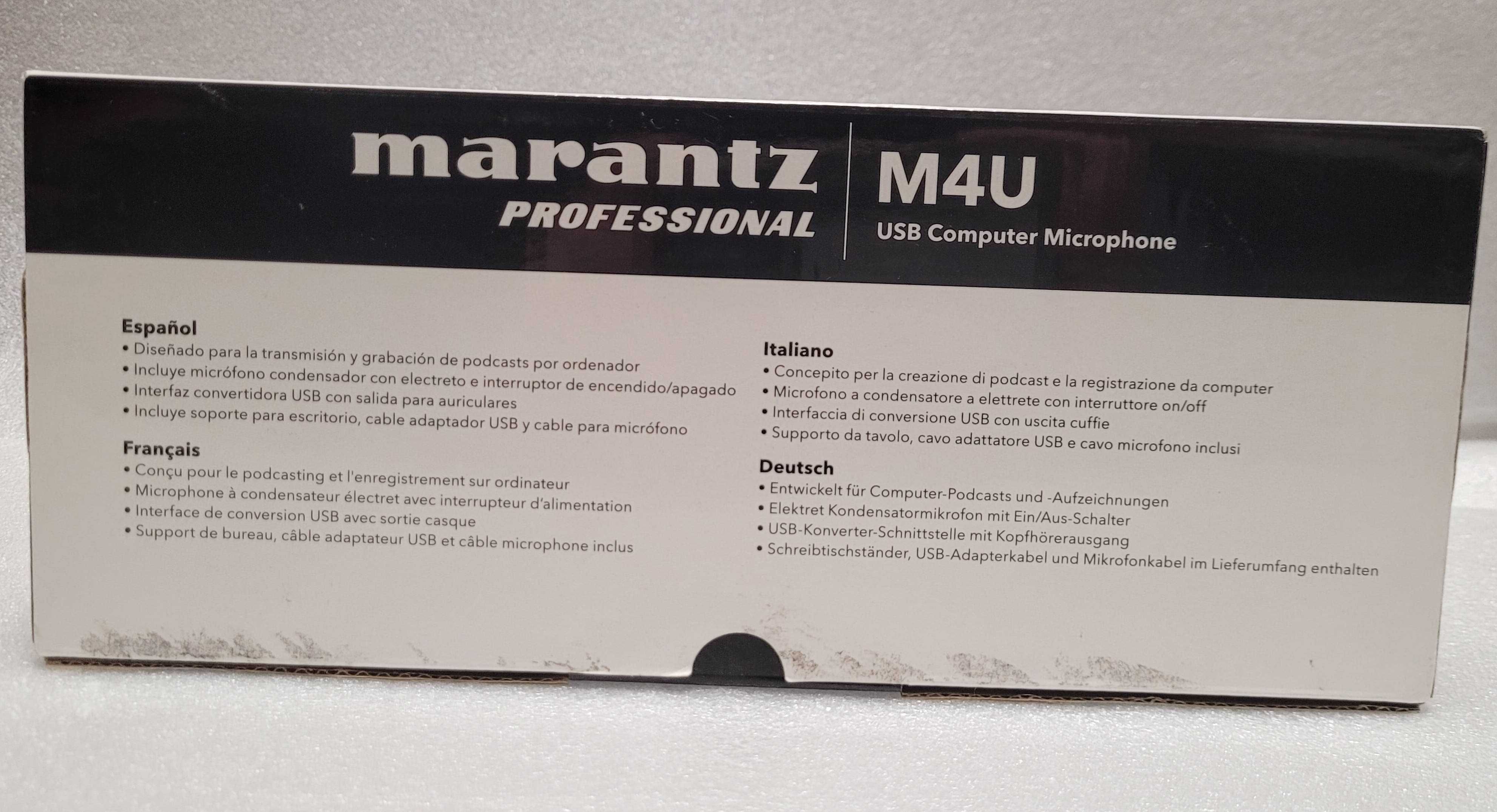 Marantz M4U Mikrofon Podcast Stream z konwerterem A/D Pudełko