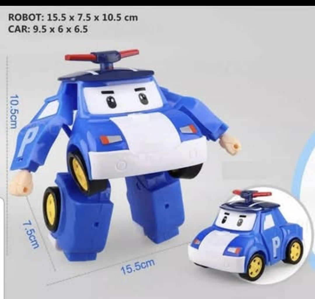 6 pcs Robocar Poli Grandes (Portes Incluidos)