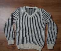 Sweter Zara S czarno biały