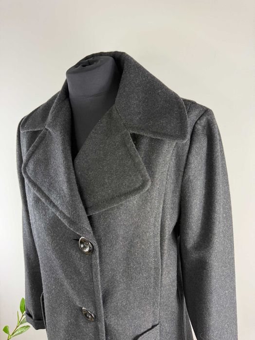 Grafitowy wełniany płaszcz kurtka Nine West rozmiar M