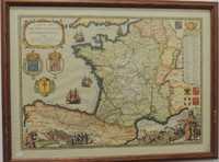 Quadro com o mapa do caminho francês  de Santiago de Compostela