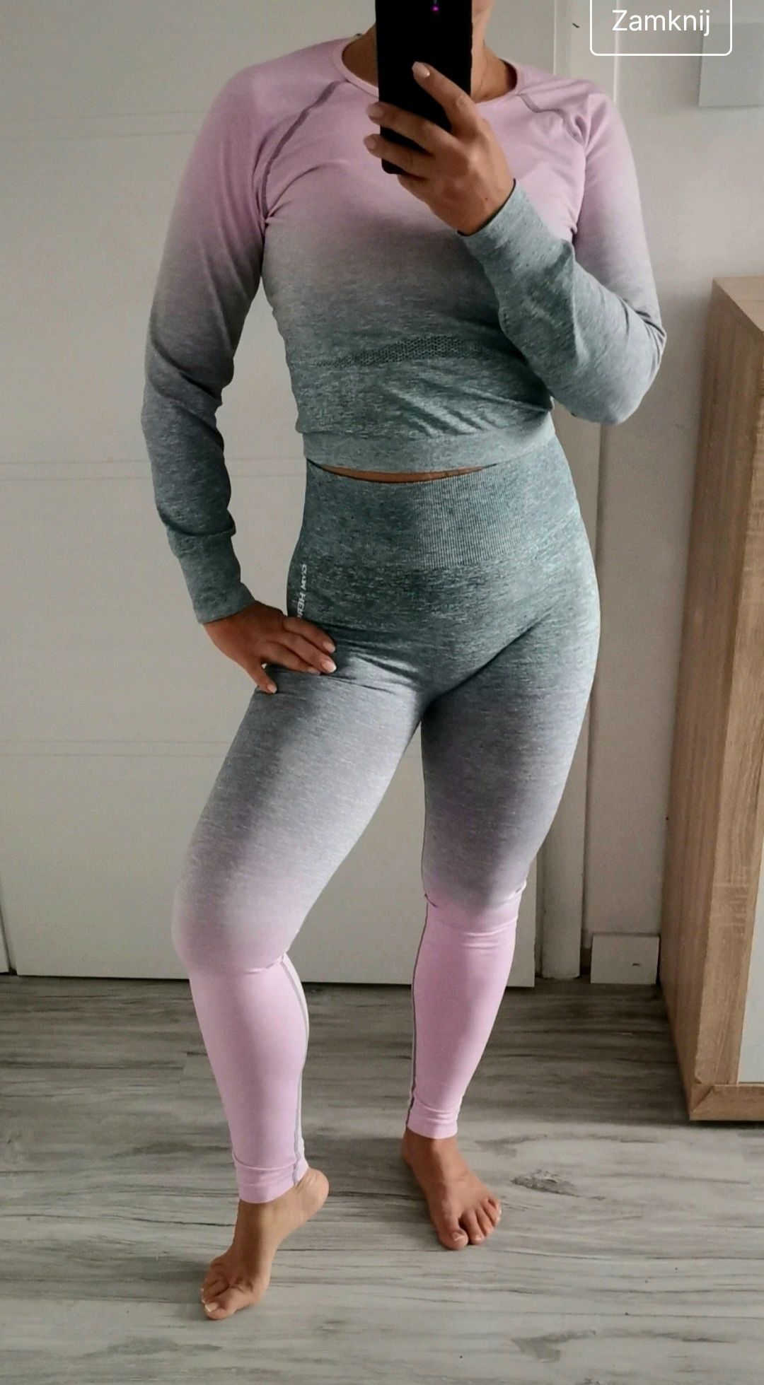 Legginsy + top Gym Hero ombre legginsy podkreślające pośladki S