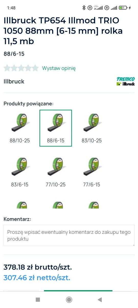 Illbruck TP654 Hybydowa, wielofunkcyjna, aktywna taśma rozprężna