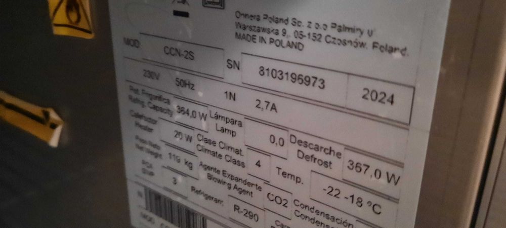 Stół mroźniczy SNACK marki FAGOR model CCN-2S - gwarancja