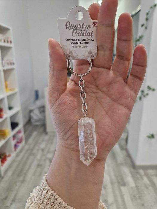 Porta Chaves Quartzo Cristal e Ametista