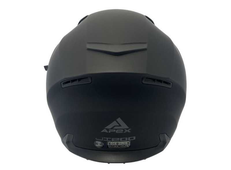 Motocyklowy kask APEX JI200 Solid czarny mat otwarty na choppera