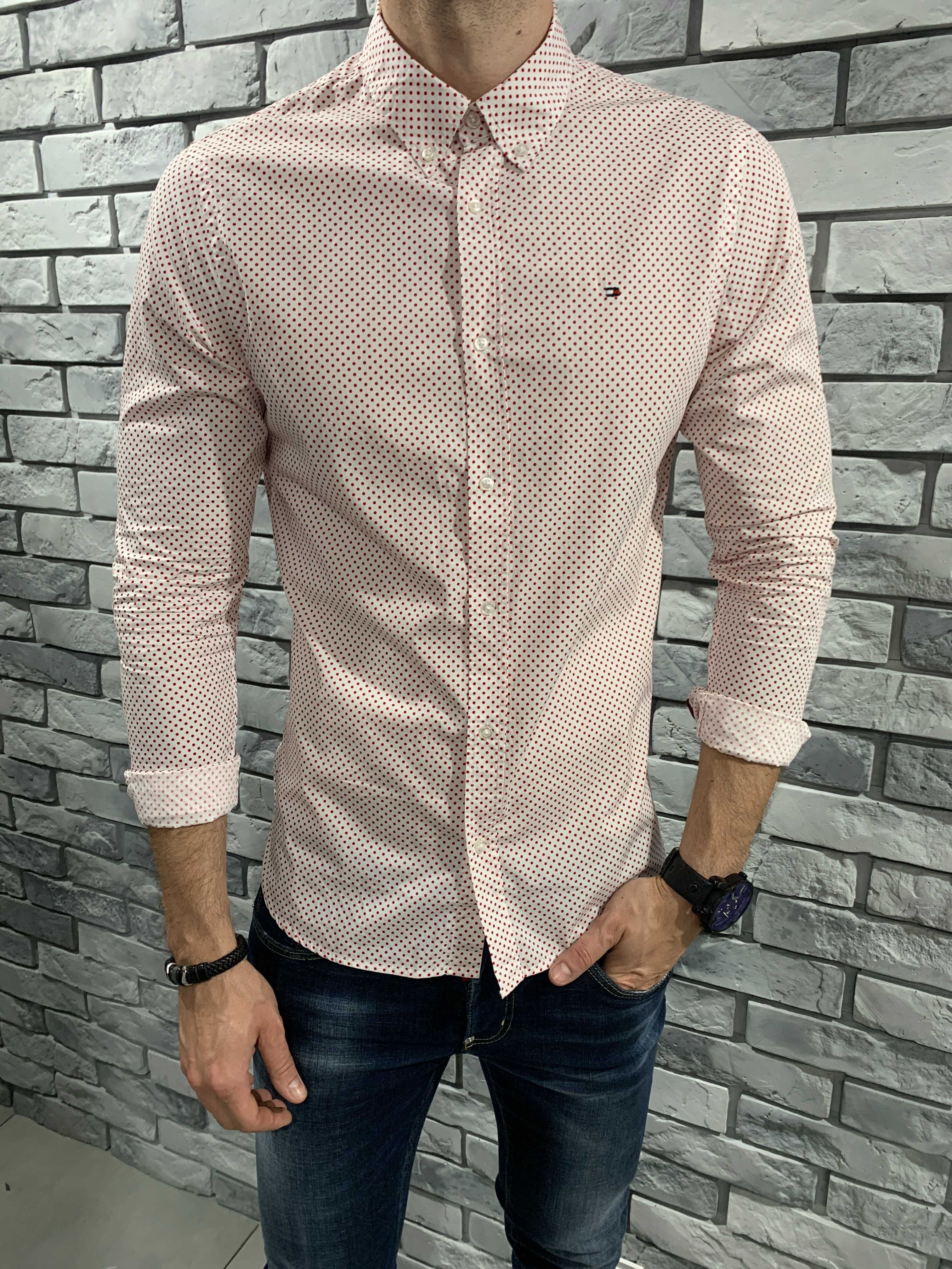 TOMMY HILFIGER oryginalna koszula S/M/L/XL/XXL kropki TOMMY JEANS
