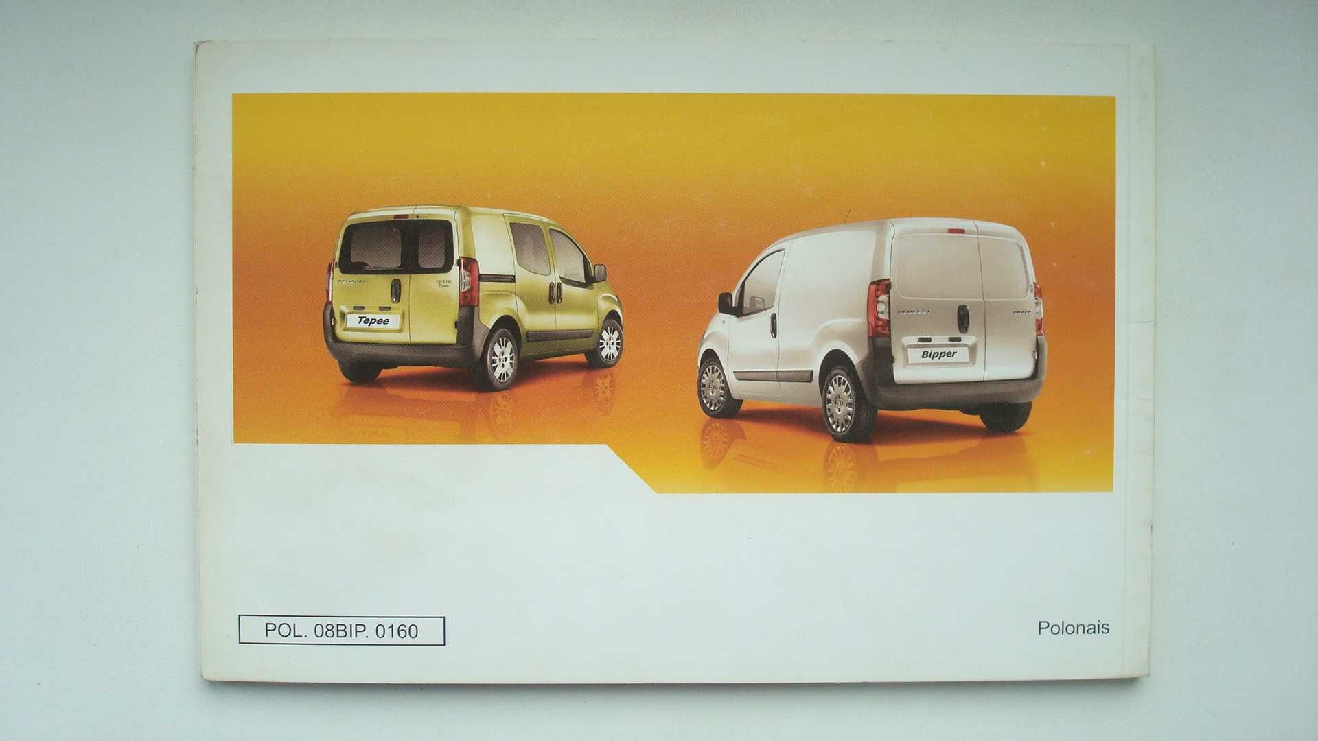 PEUGEOT Bipper Polska instrukcja obsługi Peugeot Tepee kolorowa orygin