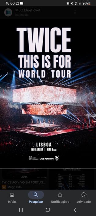 Bilhete para Twice meo arena