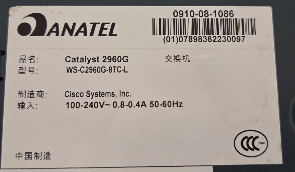 Світч / комутатор Cisco Catalyst 2960G-8TC-L