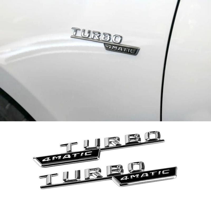 Z745 Letras Emblema Símbolo Lateral Mercedes Benz Turbo 4Matic 2 Lados