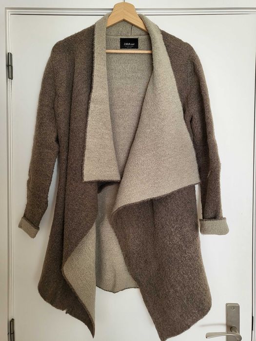 Casaco bege em lã Zara tam S