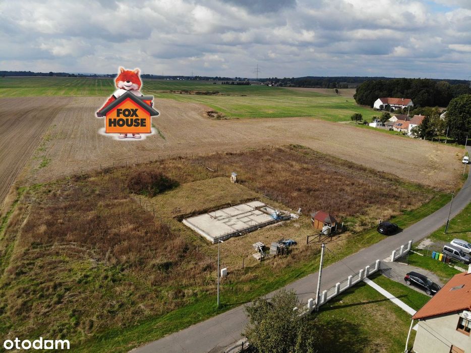 DZIAŁKA budowlana z rozpoczętą budową DOMU parterowego w OCICACH
