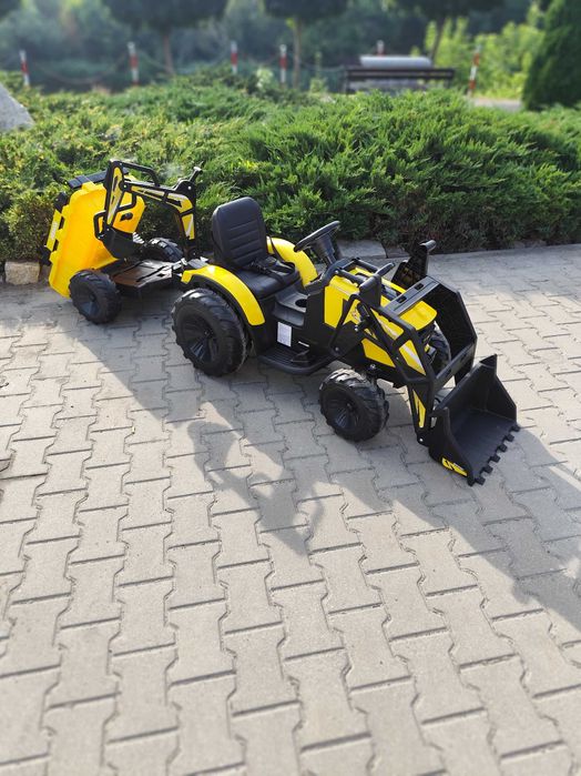 Wielki traktor-koparka na akumulator 24V z przyczepką – 720‑T  2–5 lat