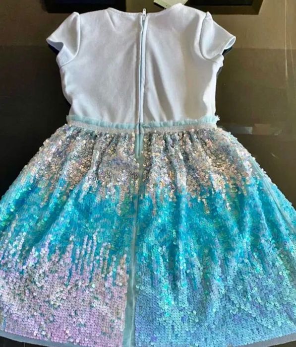 Elza, Elsa, Frozen, Kraina sukienka NOWA CEKINY 122 128