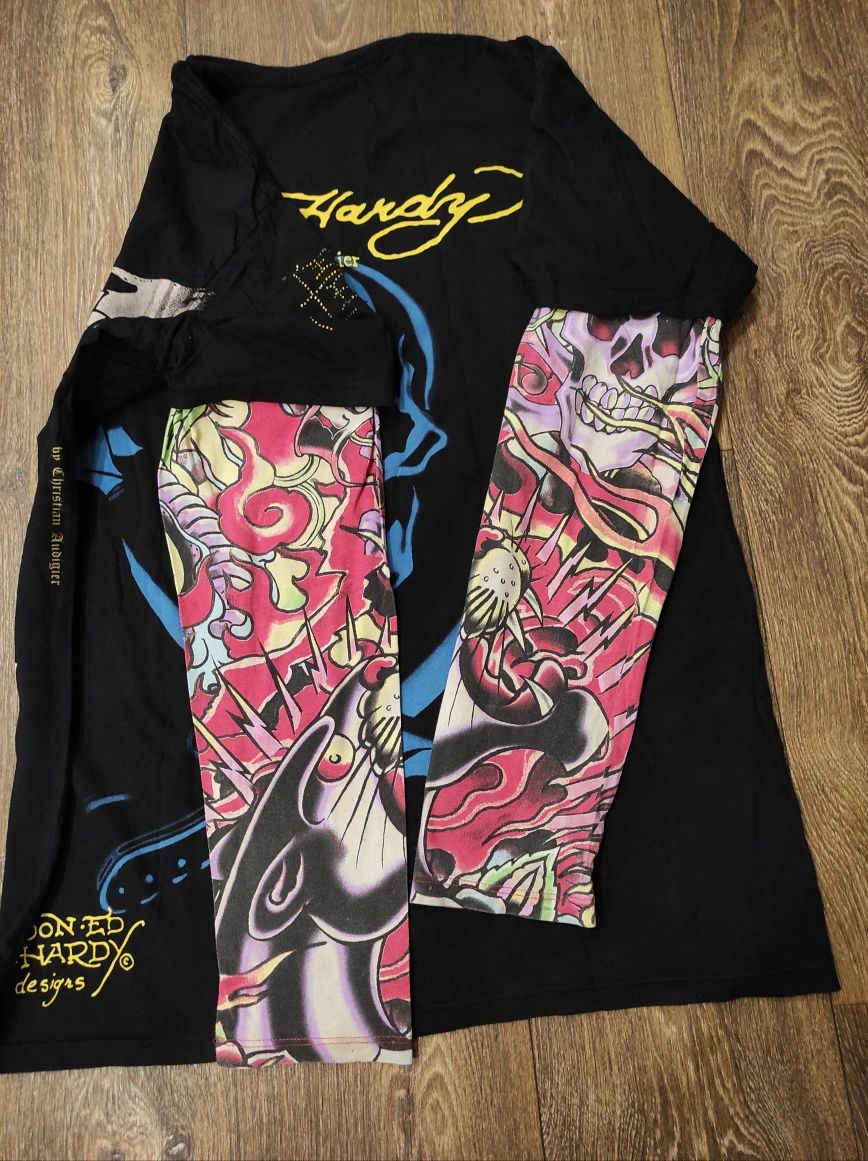XL Ed Hardy оригінальний чоловічий лонгслів, футболка