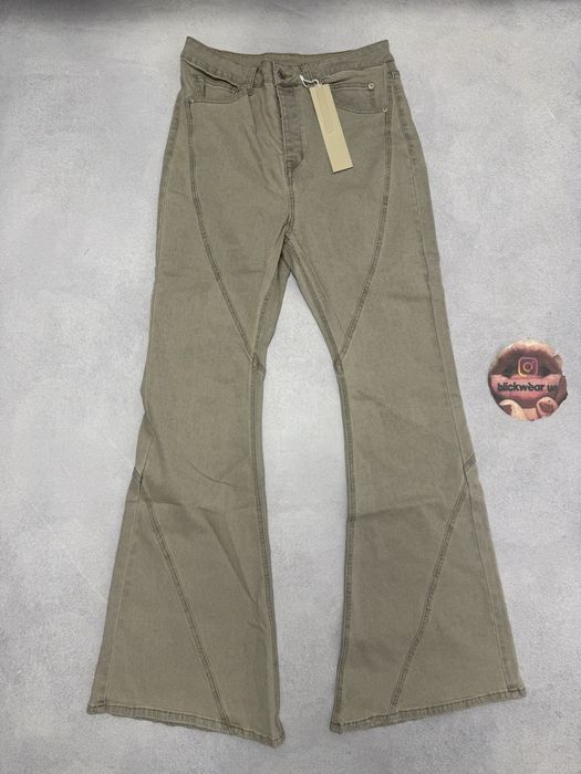 штаны джинсы клеш Rick Owens Flared Light brown jeans M L